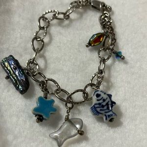 925 Silver Charm Fish Bracelet